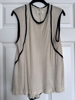 Rag & Bone Cream Black Tank Women’s Size L Large